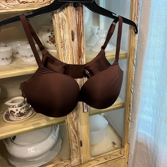 SKIMS Ultimate Push Up Plunge 40 DD Chocolate Brown Bra NWT - Picture 2 of 5